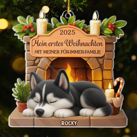 Personalisiertes erstes Weihnachtsornament aus Acryl – Personalisierte Weihnachts- und Geburtstagsgeschenke für Hundeliebhaber, Hundepapas und -mama – Pawsitively Loved This Christmas